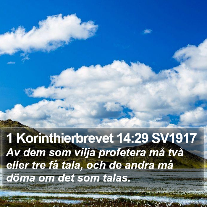 1 Korinthierbrevet 14:29 SV1917 Bible Study