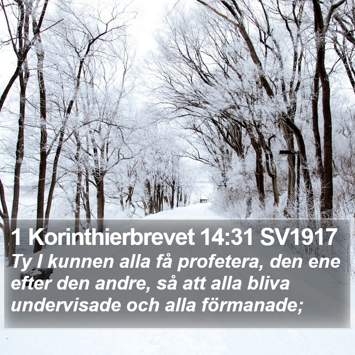 1 Korinthierbrevet 14:31 SV1917 Bible Study