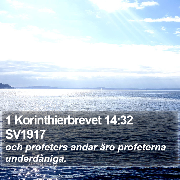 1 Korinthierbrevet 14:32 SV1917 Bible Study