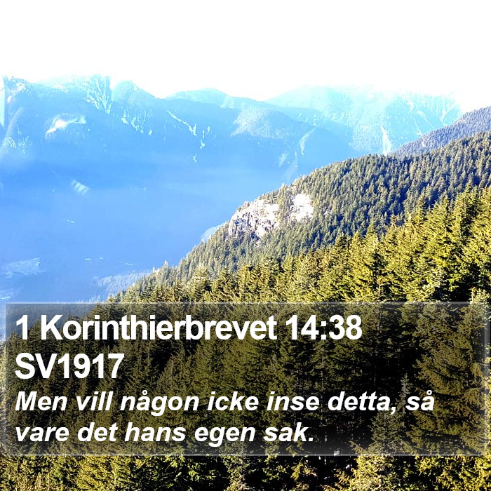 1 Korinthierbrevet 14:38 SV1917 Bible Study