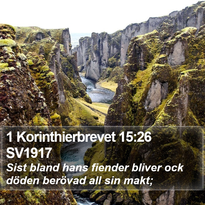 1 Korinthierbrevet 15:26 SV1917 Bible Study