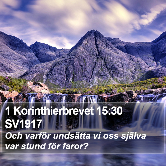 1 Korinthierbrevet 15:30 SV1917 Bible Study
