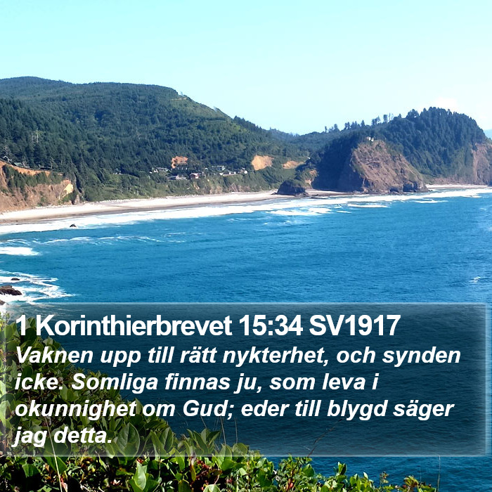 1 Korinthierbrevet 15:34 SV1917 Bible Study