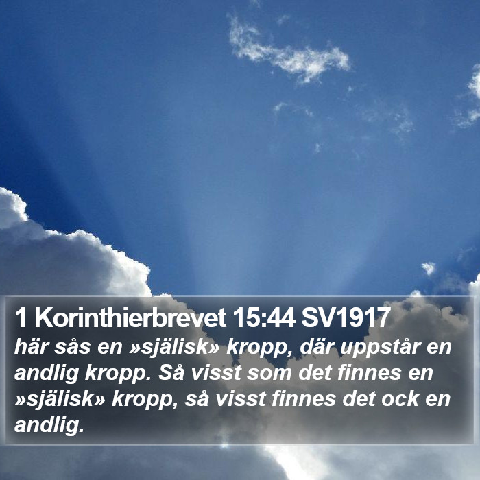 1 Korinthierbrevet 15:44 SV1917 Bible Study