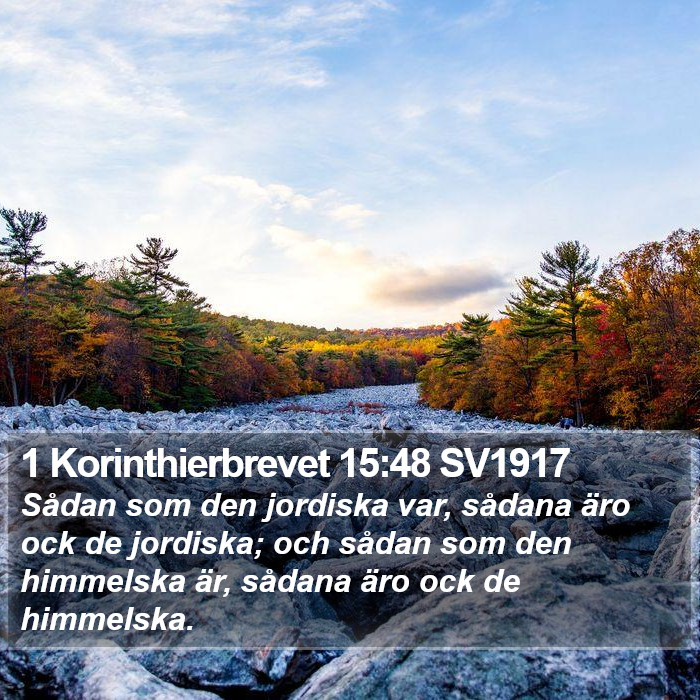 1 Korinthierbrevet 15:48 SV1917 Bible Study