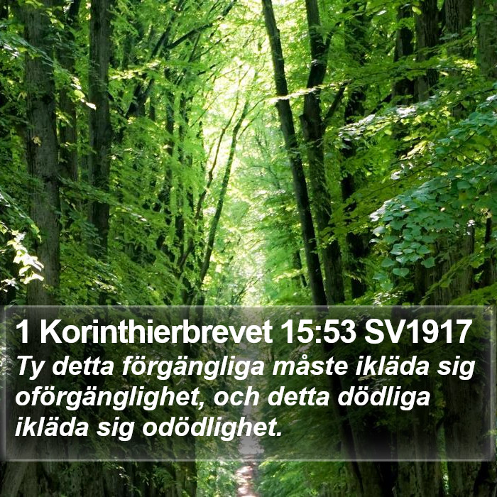 1 Korinthierbrevet 15:53 SV1917 Bible Study