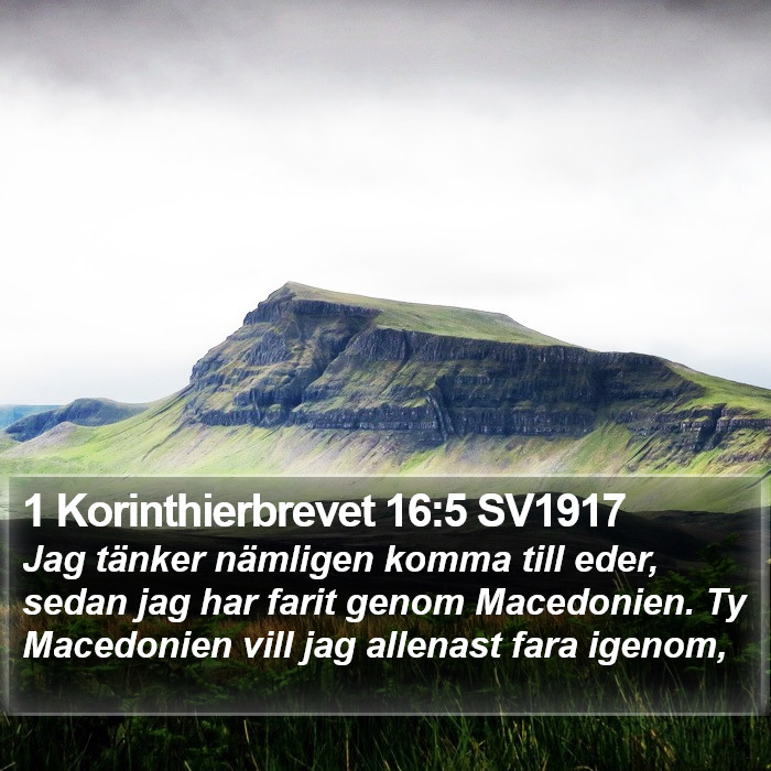 1 Korinthierbrevet 16:5 SV1917 Bible Study