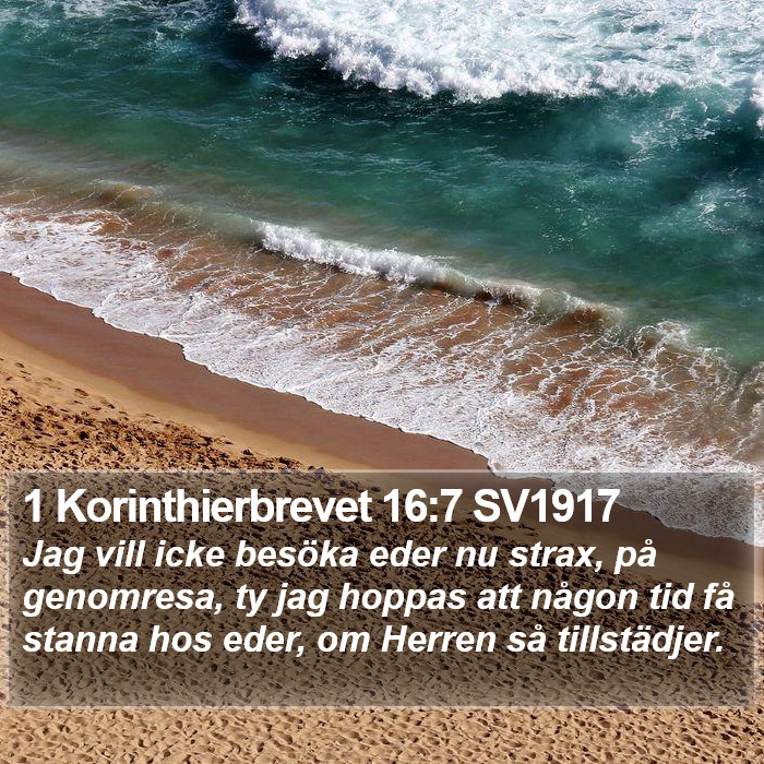 1 Korinthierbrevet 16:7 SV1917 Bible Study