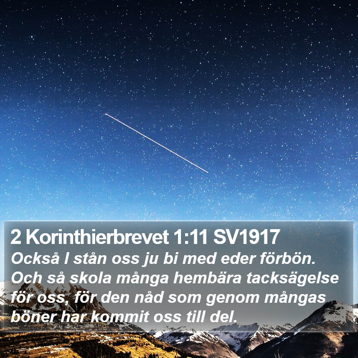 2 Korinthierbrevet 1:11 SV1917 Bible Study