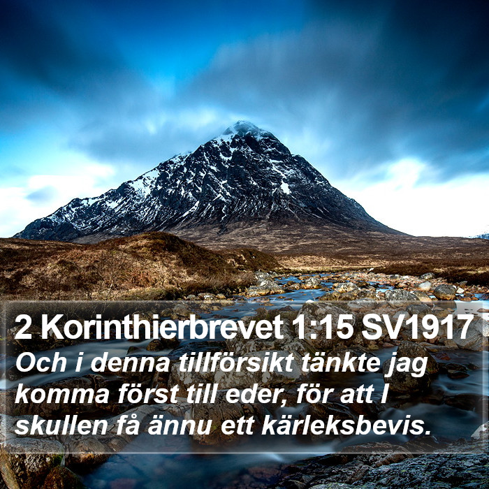 2 Korinthierbrevet 1:15 SV1917 Bible Study