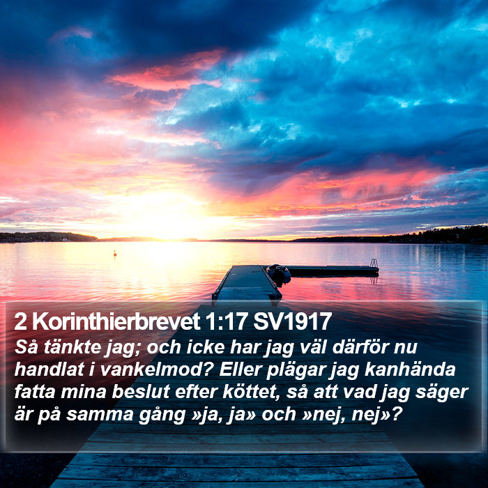 2 Korinthierbrevet 1:17 SV1917 Bible Study