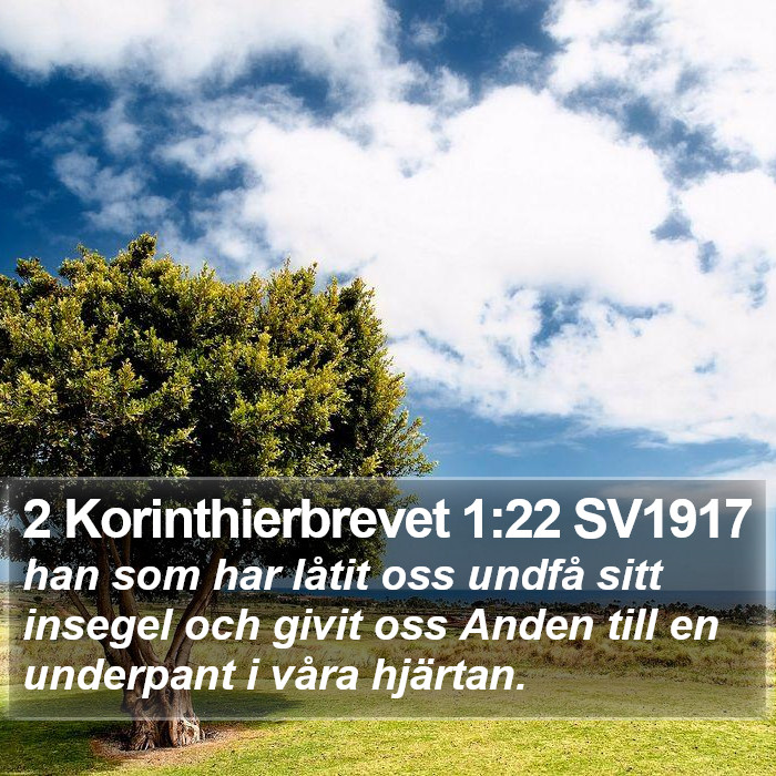 2 Korinthierbrevet 1:22 SV1917 Bible Study