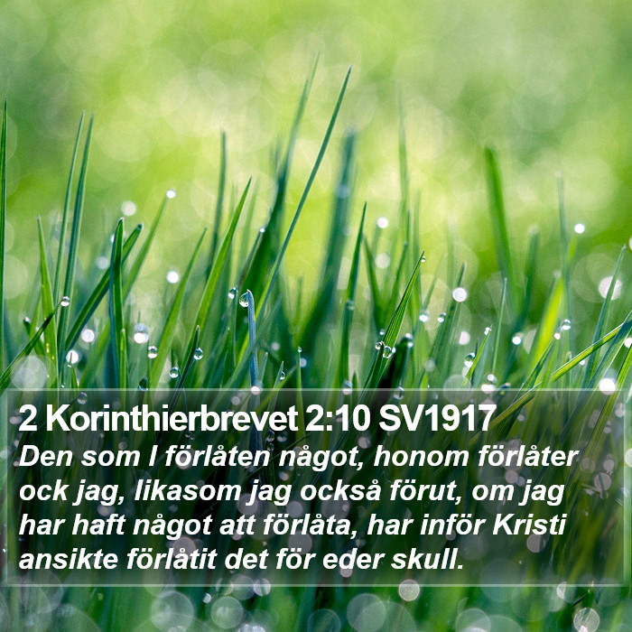 2 Korinthierbrevet 2:10 SV1917 Bible Study