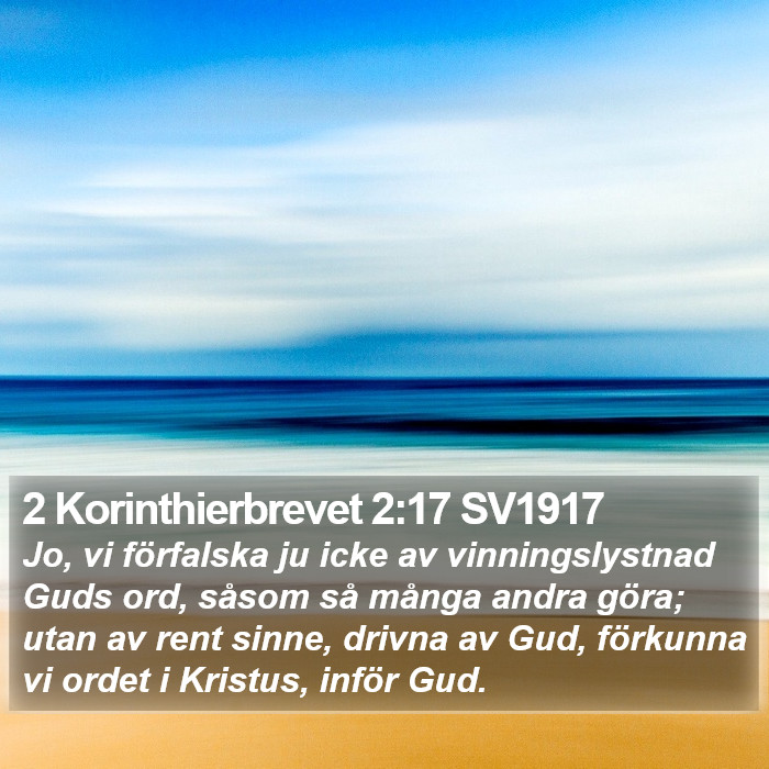 2 Korinthierbrevet 2:17 SV1917 Bible Study
