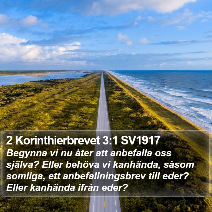 2 Korinthierbrevet 3:1 SV1917 Bible Study