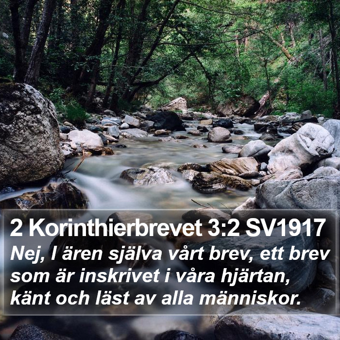 2 Korinthierbrevet 3:2 SV1917 Bible Study