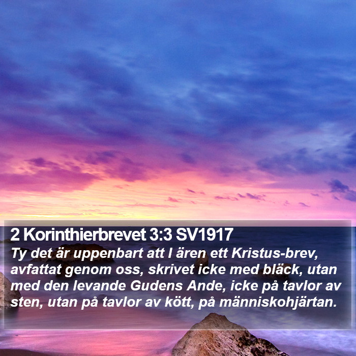 2 Korinthierbrevet 3:3 SV1917 Bible Study