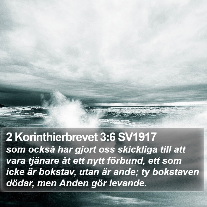 2 Korinthierbrevet 3:6 SV1917 Bible Study