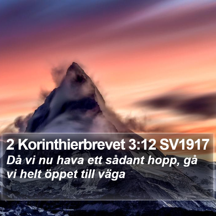 2 Korinthierbrevet 3:12 SV1917 Bible Study