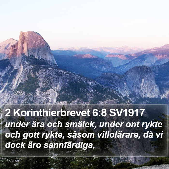 2 Korinthierbrevet 6:8 SV1917 Bible Study