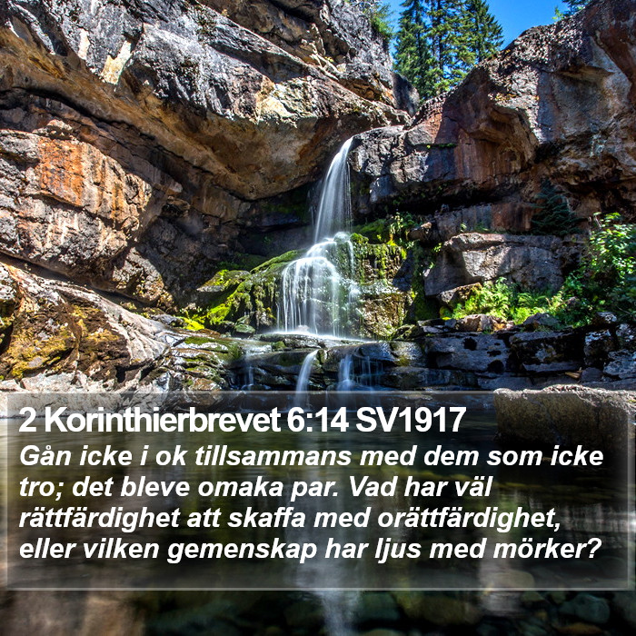 2 Korinthierbrevet 6:14 SV1917 Bible Study