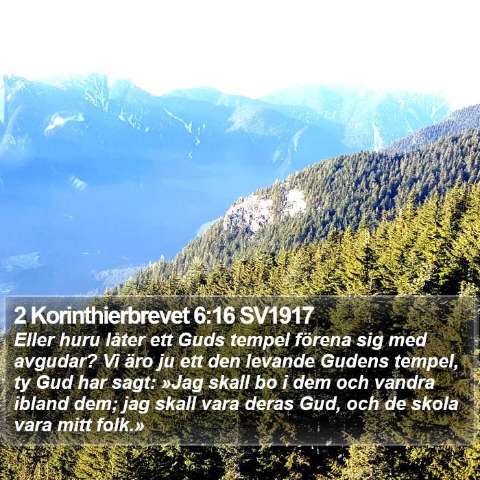 2 Korinthierbrevet 6:16 SV1917 Bible Study