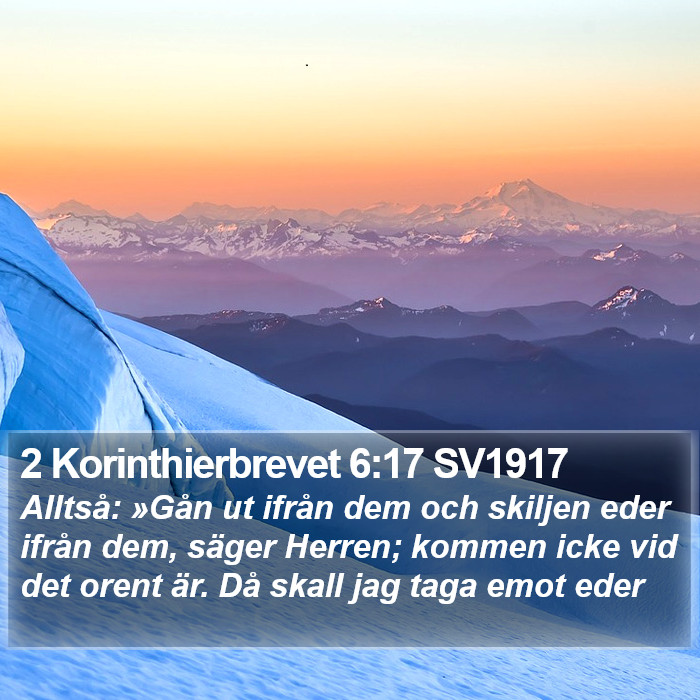 2 Korinthierbrevet 6:17 SV1917 Bible Study