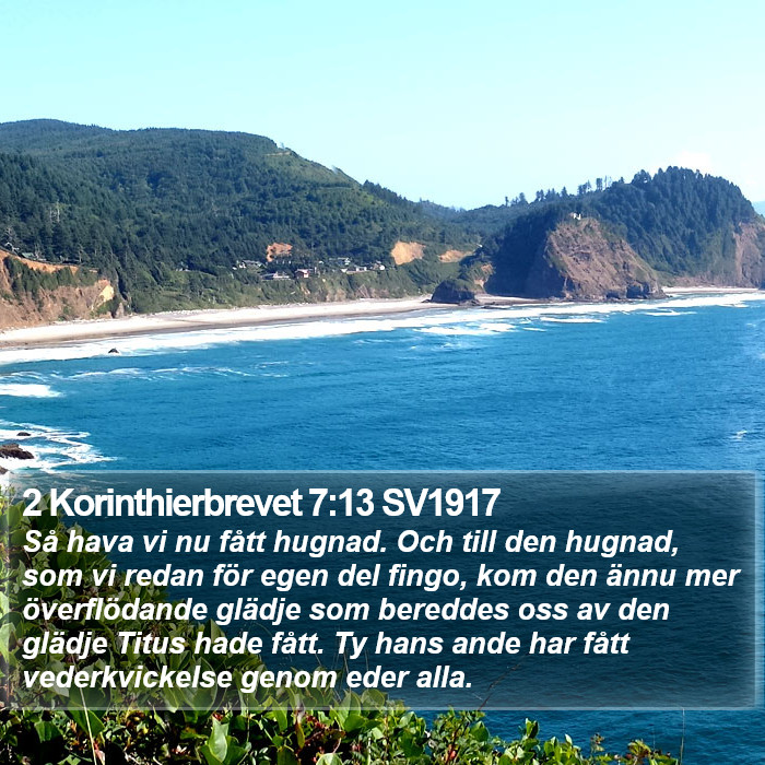 2 Korinthierbrevet 7:13 SV1917 Bible Study