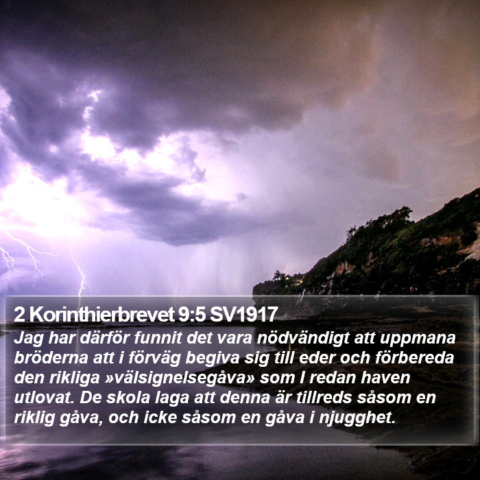 2 Korinthierbrevet 9:5 SV1917 Bible Study