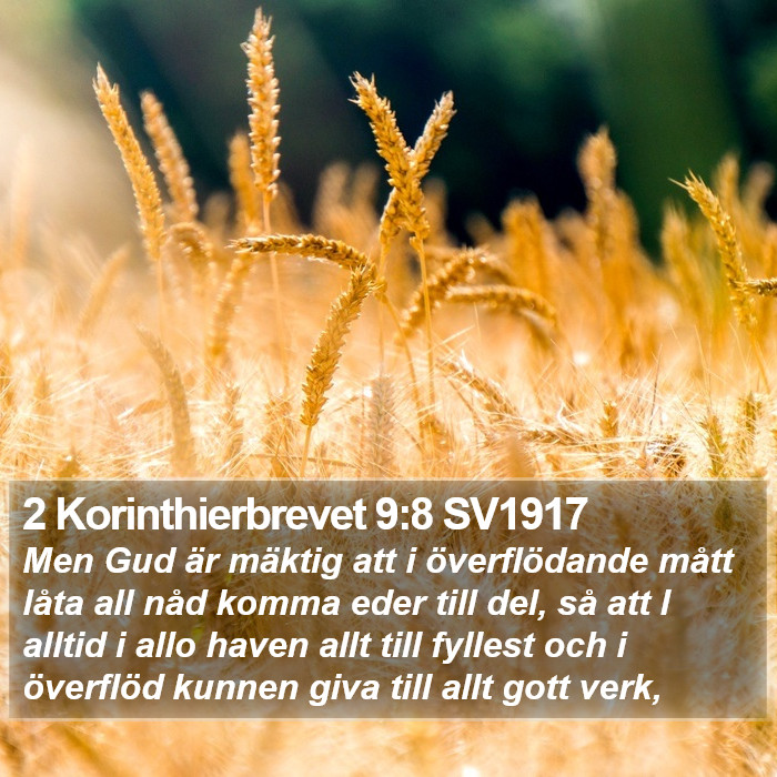 2 Korinthierbrevet 9:8 SV1917 Bible Study