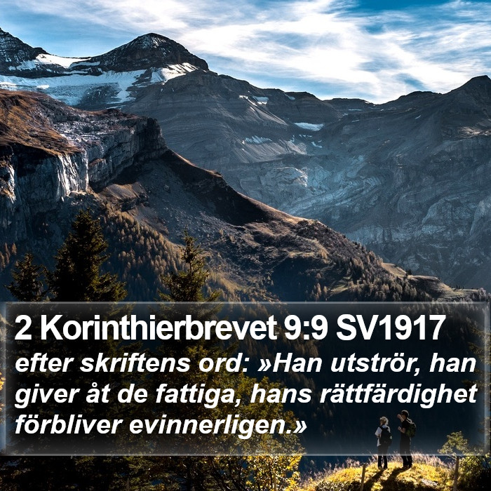 2 Korinthierbrevet 9:9 SV1917 Bible Study