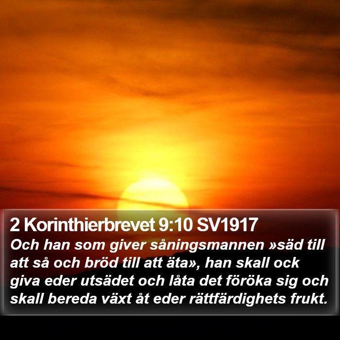 2 Korinthierbrevet 9:10 SV1917 Bible Study