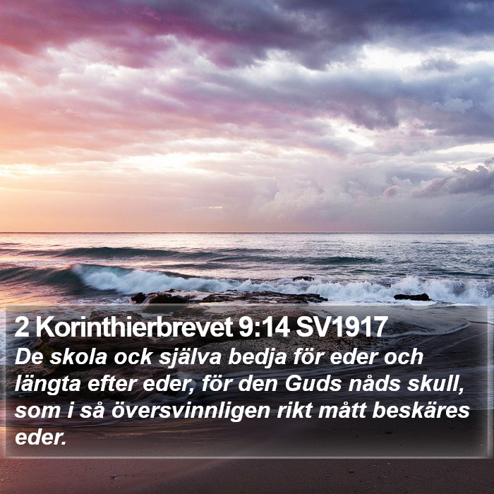 2 Korinthierbrevet 9:14 SV1917 Bible Study