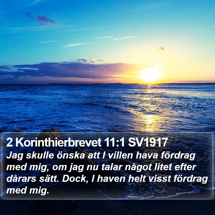 2 Korinthierbrevet 11:1 SV1917 Bible Study