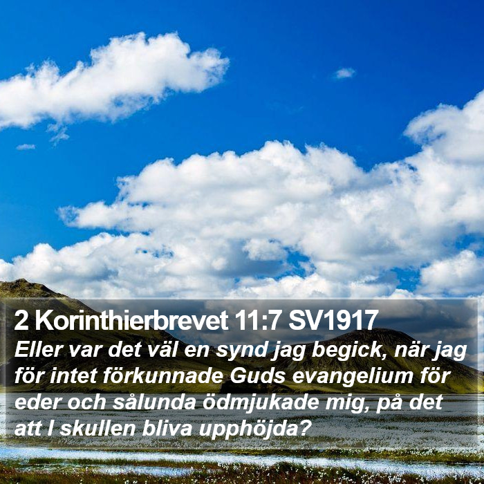 2 Korinthierbrevet 11:7 SV1917 Bible Study