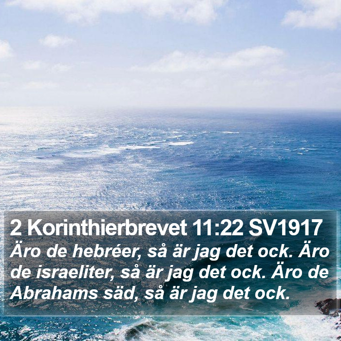 2 Korinthierbrevet 11:22 SV1917 Bible Study