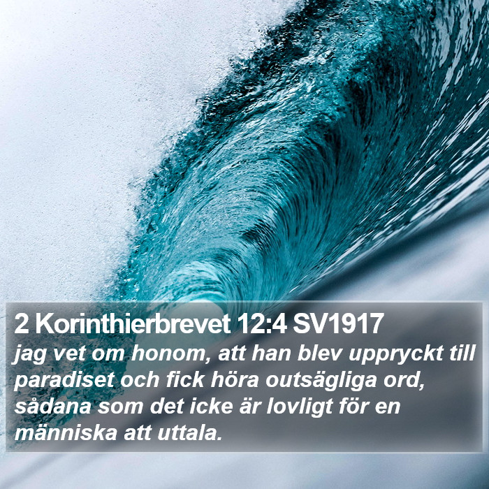 2 Korinthierbrevet 12:4 SV1917 Bible Study