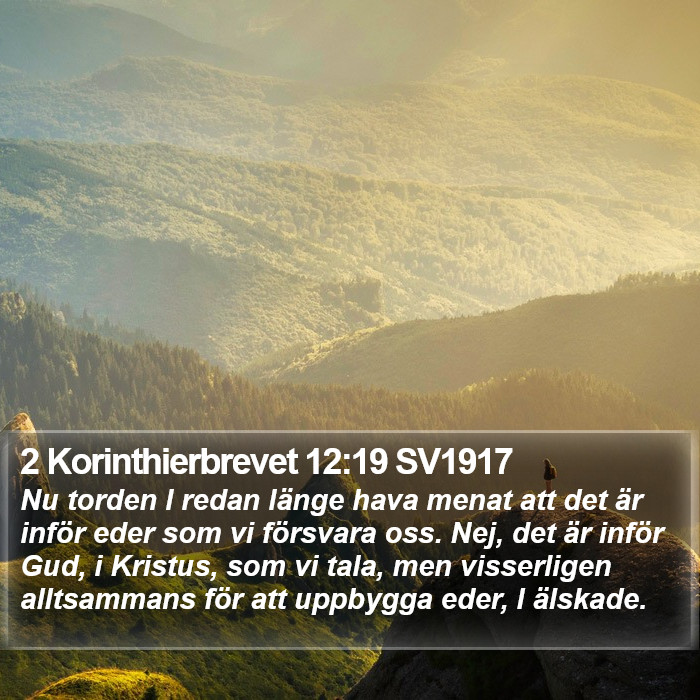 2 Korinthierbrevet 12:19 SV1917 Bible Study