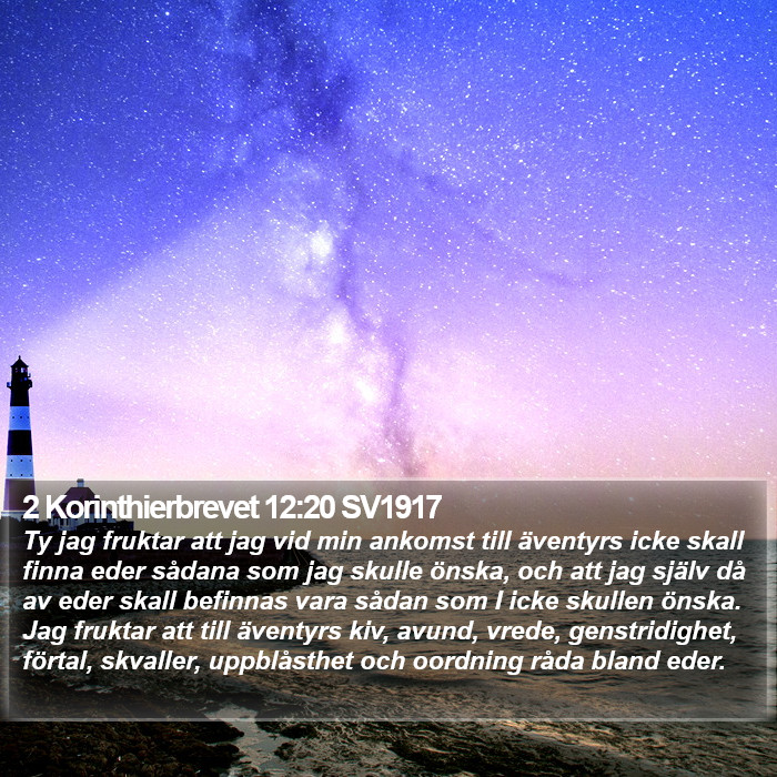 2 Korinthierbrevet 12:20 SV1917 Bible Study