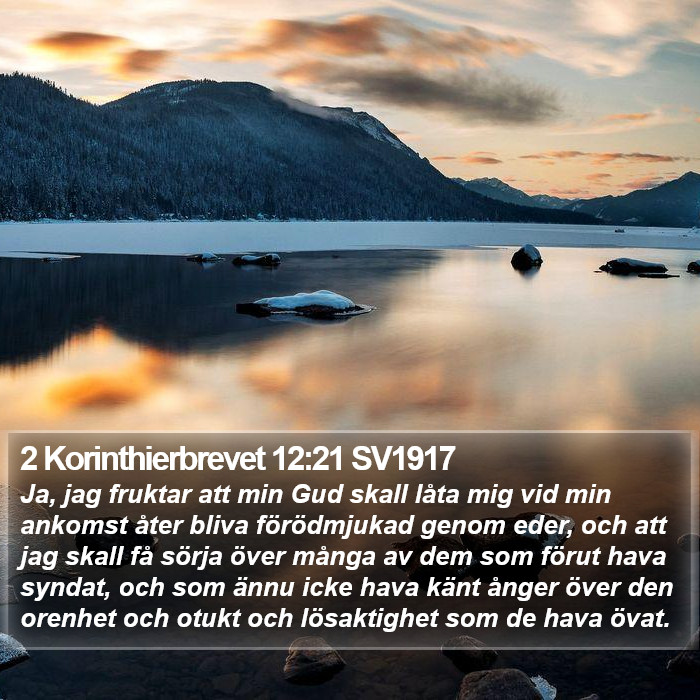2 Korinthierbrevet 12:21 SV1917 Bible Study