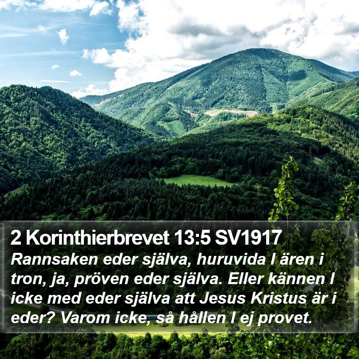 2 Korinthierbrevet 13:5 SV1917 Bible Study