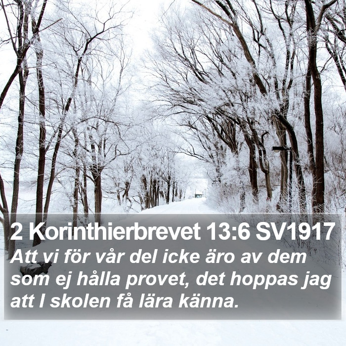 2 Korinthierbrevet 13:6 SV1917 Bible Study