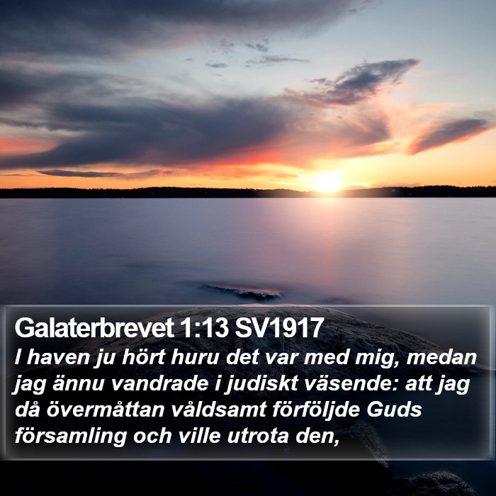 Galaterbrevet 1:13 SV1917 Bible Study