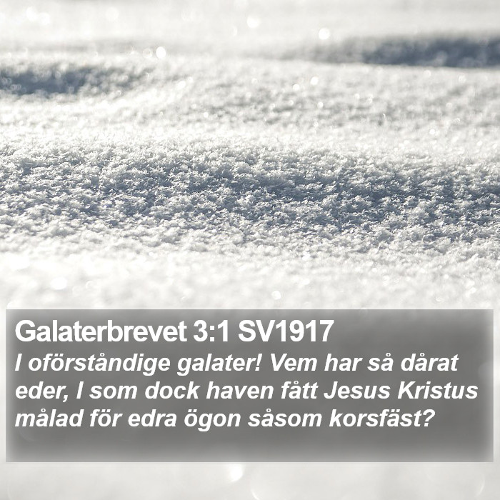 Galaterbrevet 3:1 SV1917 Bible Study