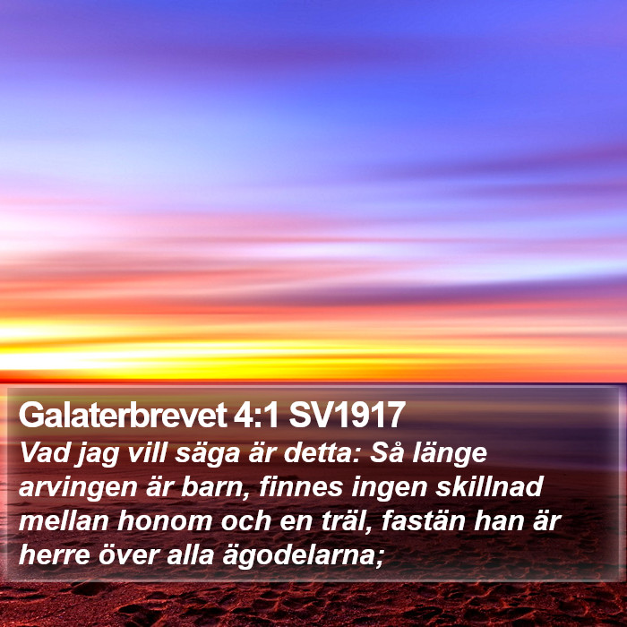 Galaterbrevet 4:1 SV1917 Bible Study