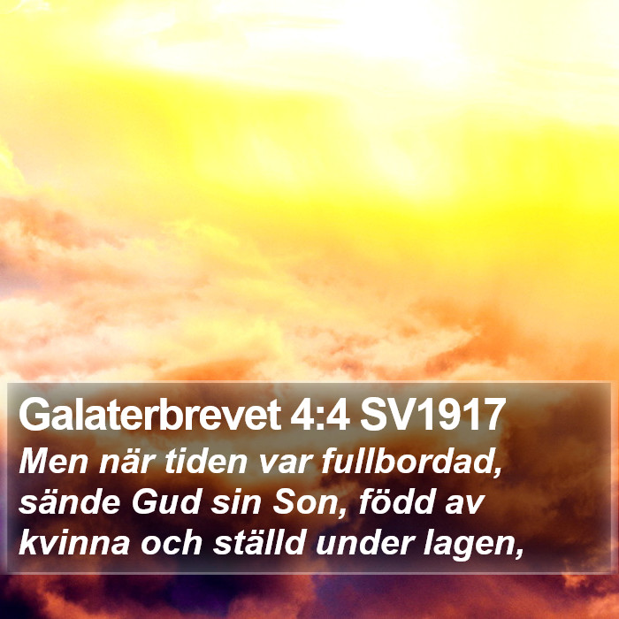 Galaterbrevet 4:4 SV1917 Bible Study