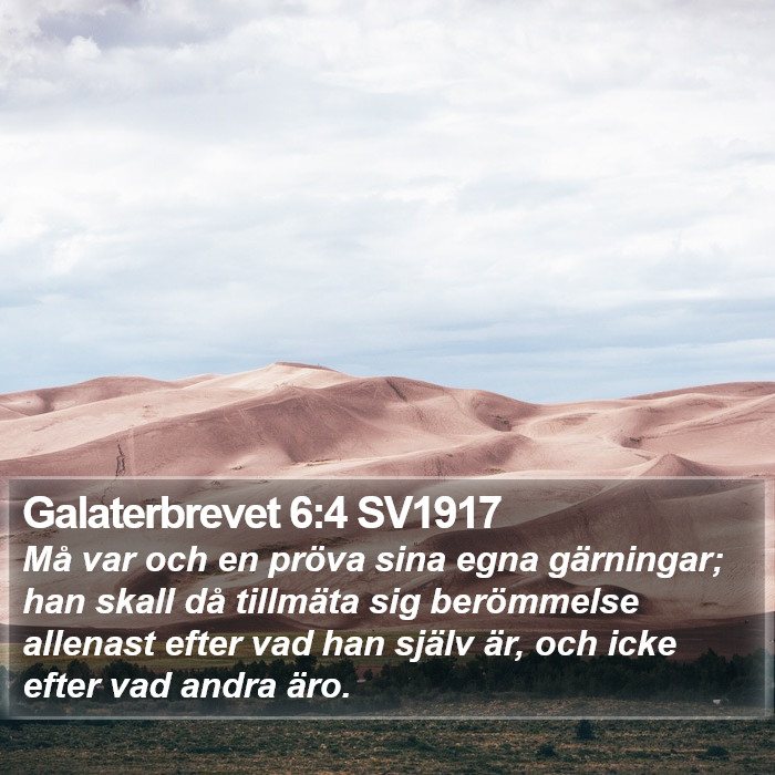 Galaterbrevet 6:4 SV1917 Bible Study