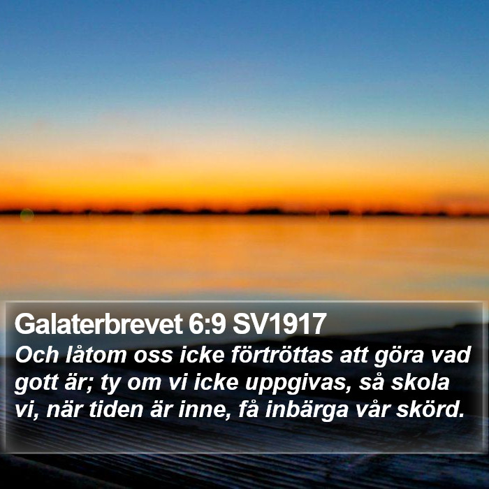 Galaterbrevet 6:9 SV1917 Bible Study