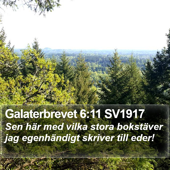 Galaterbrevet 6:11 SV1917 Bible Study