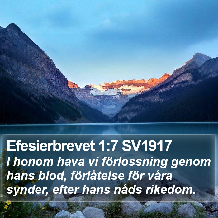 Efesierbrevet 1:7 SV1917 Bible Study